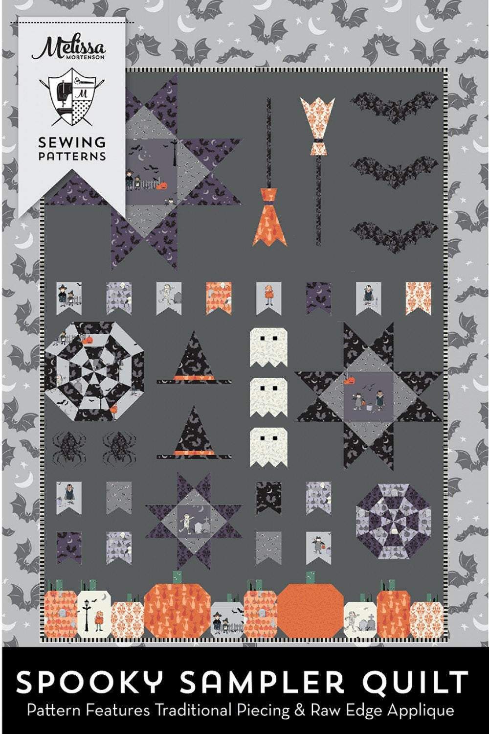 Riley Blake Spooky Sampler Quilt Kit in Grey | Cotton | Contemporary