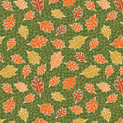 Hello Pumpkin - Mosaic Leaves, Green - 16286-44