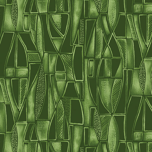 Luminescent Leaves - Tonal Geo, Green - 16262-44