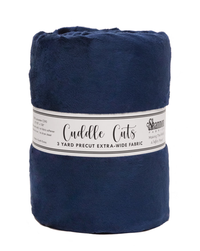 Classic Solid Cuddle - C390, Navy - 3yd cut