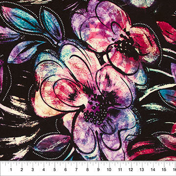 Color Me Banyan - Batik Blooms, Raspberry - 83038-23 - Banyan Batiks