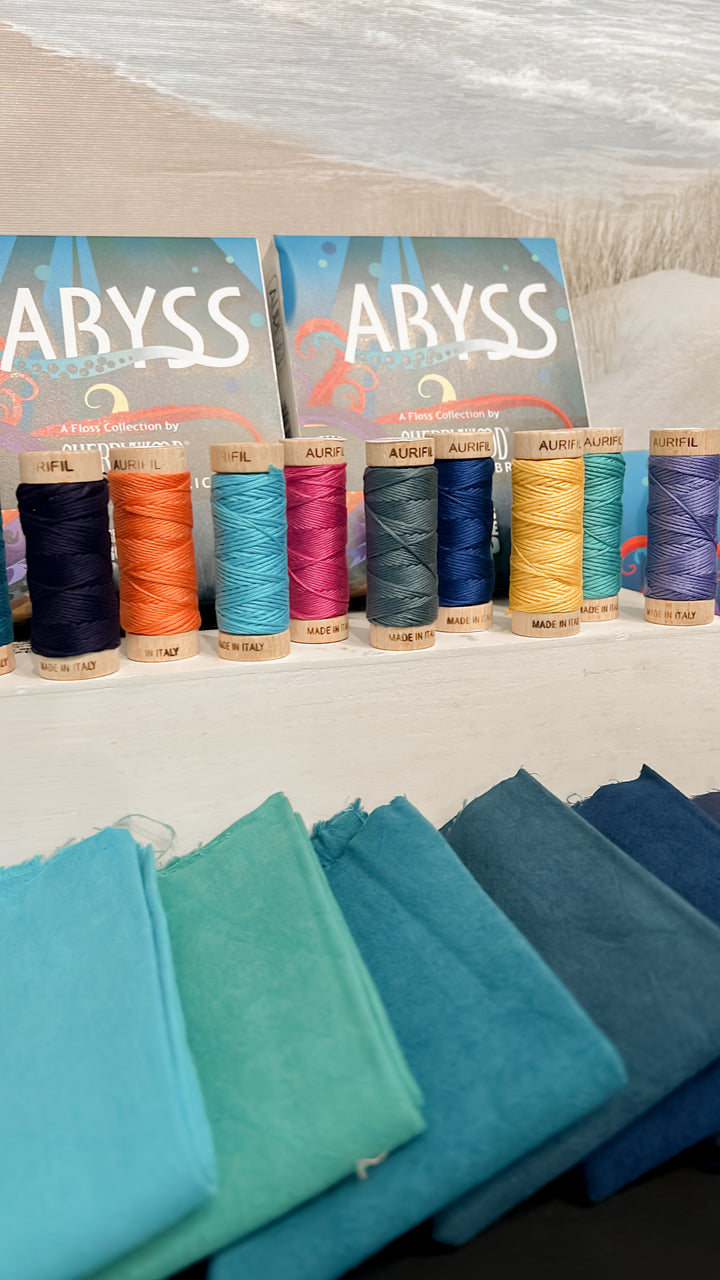 Abyss Cherrywood Challenge Fabric Bundle - 6 Fat Quarters and 6 Multi-Color "Droplets"