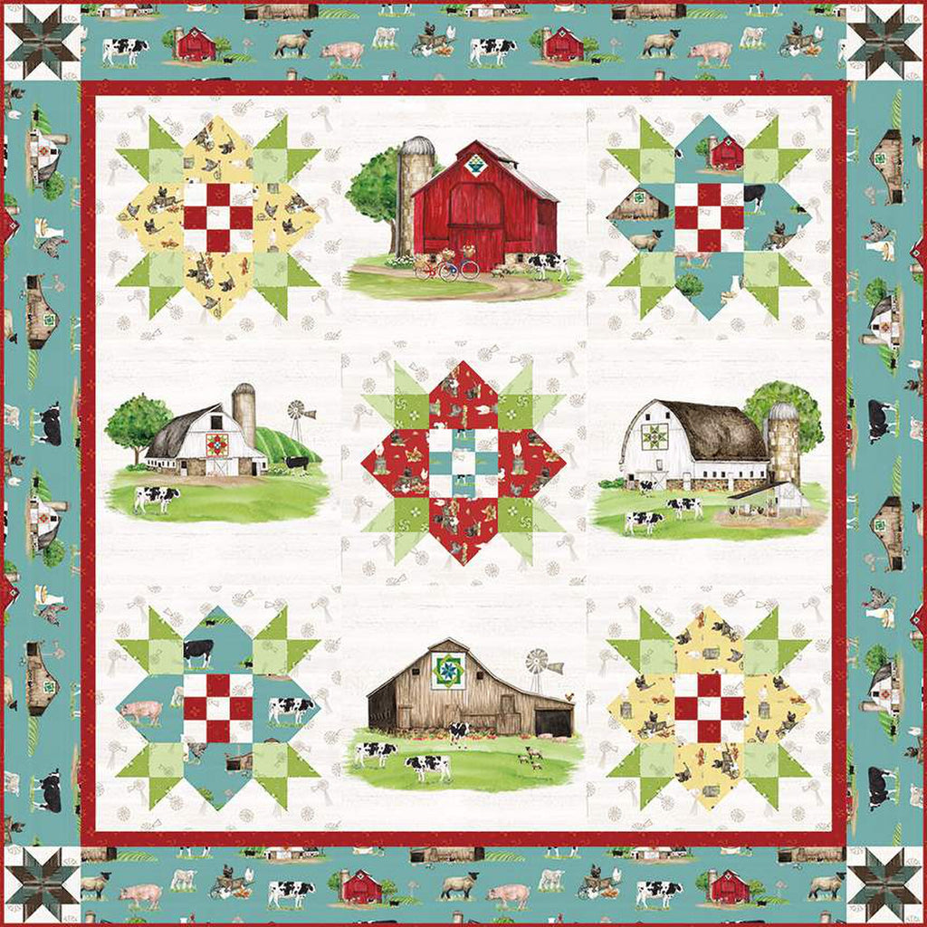 Red Barn Christmas Quilt Kit newest