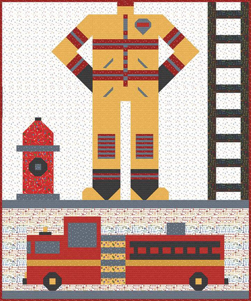 Handmade Quilt Patchwork Fire Fighter 81” x 57 high quality 1/2”