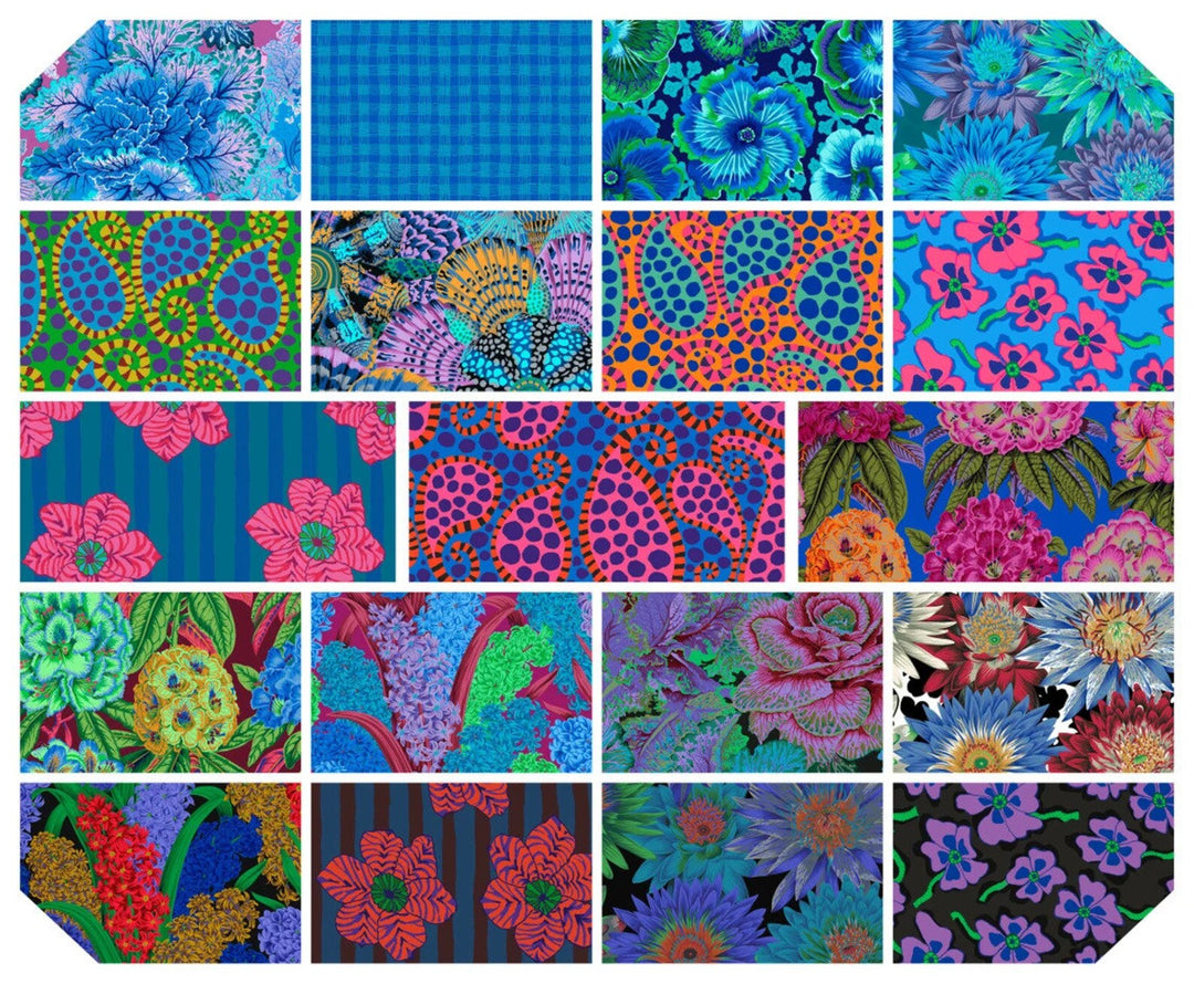 Kaffe Fasset Collective August 2023 - Cool Colorway -  19 pc Fat Quarter Bundle