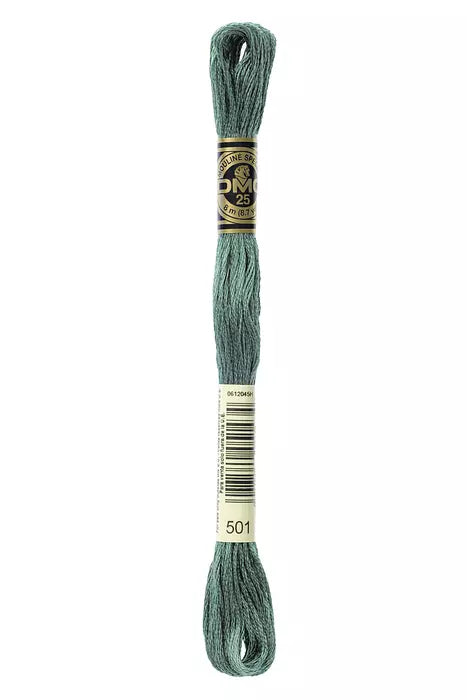 DMC 6 Strand Embroidery Floss - 501 Pond Green