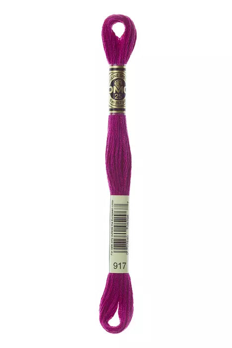 DMC 6 Strand Embroidery Floss - 917 Dark Magenta