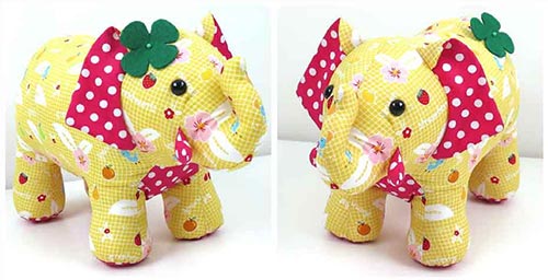 Funky Friends Factory - Georgie the Good Luck Elephant - 8 1/2" Soft Toy Pattern