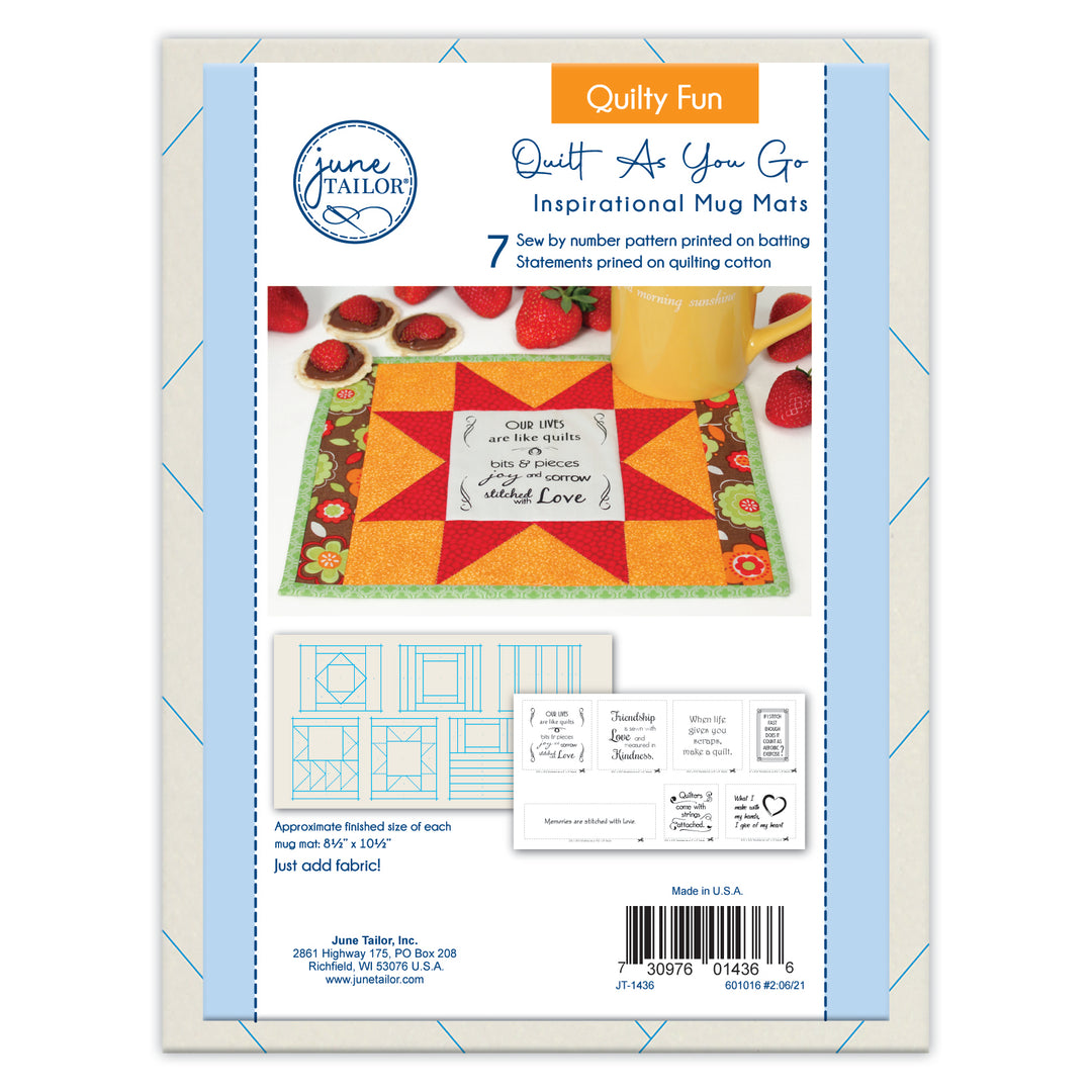 QAYG Inspirational Mug Mats - Quilty Fun- June Tailor