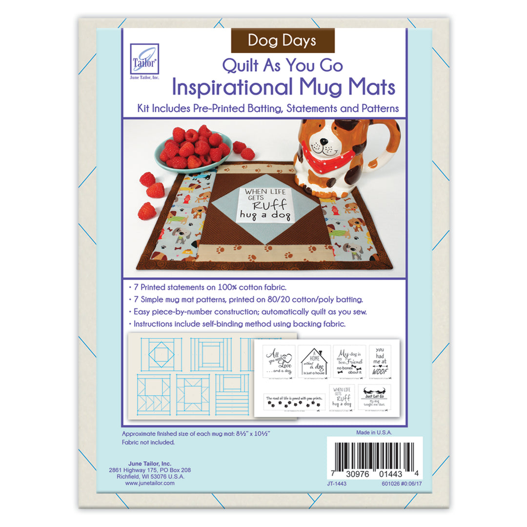 QAYG Inspirational Mug Mats - Dog Days - June Tailor